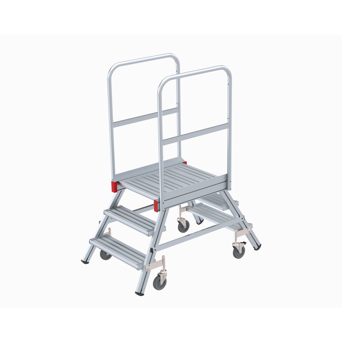 Mobile Podesttreppe / Podestleiter zweiseitig begehbar Nr. 516 2 x 3 Stufen  von Euroline kaufen - Leiterkontor