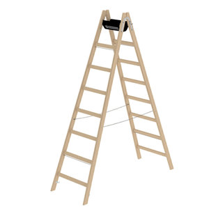 Günzburger Steigtechnik Sprossen-Stehleiter Holz