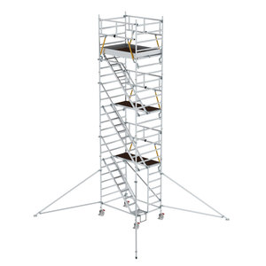 Günzburger Steigtechnik Rollgerüst SG 1,35 x 1,80 m mit Schrägaufstiegen & Ausleger