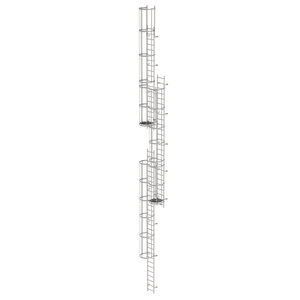 Günzburger Steigtechnik Mehrzügige Steigleiter mit Rückenschutz (Maschinen) Edelstahl