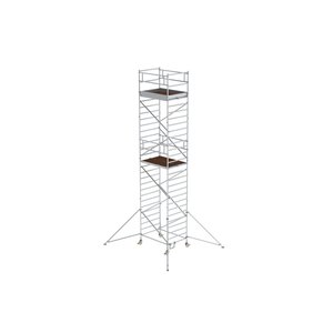 Günzburger Steigtechnik Rollgerüst 1,35x1,80 m mit Ausleger & Doppel-Plattform Plattformhöhe 7,35 m