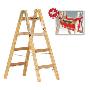 Euroline Holz-Sprossenstehleiter 2x4 Nr. 10501 im SET