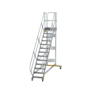 Günzburger Steigtechnik Plattformtreppe 45° fahrbar Stufenbreite 600 mm