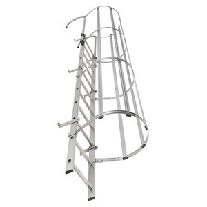 Hailo Professional Steigleiter mit Rückenschutz, Aluminium