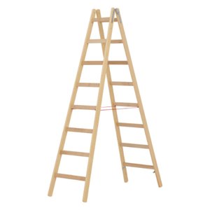 Hymer Holz-Sprossenstehleiter, beidseitig begehbar