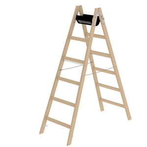Günzburger Steigtechnik Sprossen-Stehleiter Holz