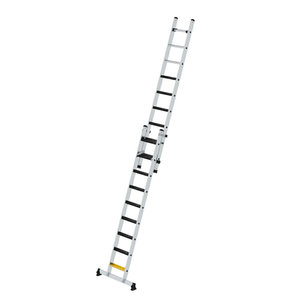 Günzburger Steigtechnik Stufen-Schiebeleiter 2-teilig mit nivello-Traverse und clip-step R13