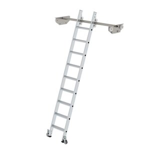 Günzburger Steigtechnik Stufen-Regalleiter fahrbar für Doppelregal