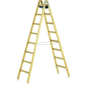 ZARGES Crestamax B - Holz-Stehleiter 2x8 Sprossen