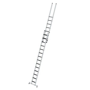 Günzburger Steigtechnik Stufen-Schiebeleiter 2-teilig mit nivello-Traverse und clip-step R 13