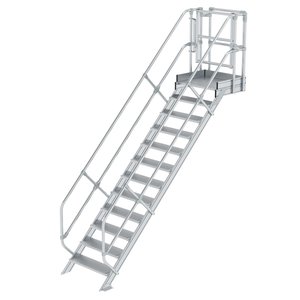 Günzburger Steigtechnik Treppen-Modul Aluminium geriffelt 12 Stufen
