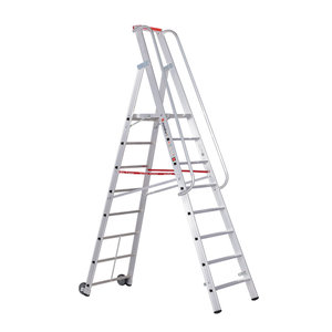 Euroline Alu-Stufenstehleiter mit großer Standplattform (Rutschhemmung R13) Nr. 32677