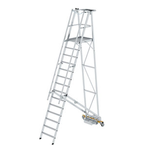 Günzburger Steigtechnik Plattformleiter klappbar mit schmalem Fahrwerk
