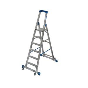 Krause STABILO Stufen-StehLeiter, fahrbar mit Traverse