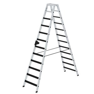 Günzburger Steigtechnik Stufen-Stehleiter beidseitig begehbar mit clip-step