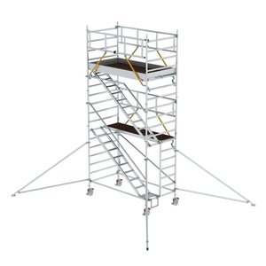 Günzburger Steigtechnik Rollgerüst SG 1,35 x 2,45 m mit Schrägaufstiegen & Ausleger