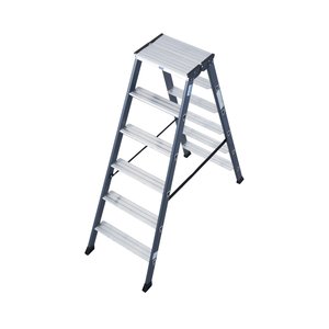 Krause MONTO Stufen-DoppelLeiter SePro D eloxiert