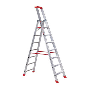 Euroline Alu-Stufenstehleiter mit Sicherheitsbrücke Nr. 32577