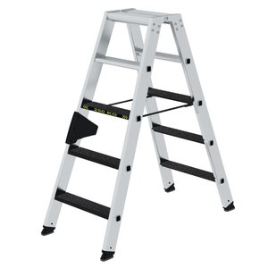 Günzburger Steigtechnik Stufen-Stehleiter 250 kg beidseitig begehbar mit clip-step R13