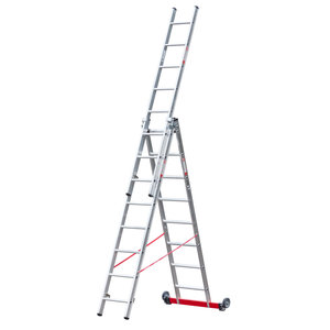 Euroline Alu-Mehrzweckleiter 3-teilig Nr. 30778, rollbar