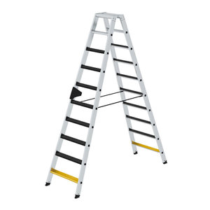 Günzburger Steigtechnik Stufen-Stehleiter beidseitig begehbar mit clip-step R13