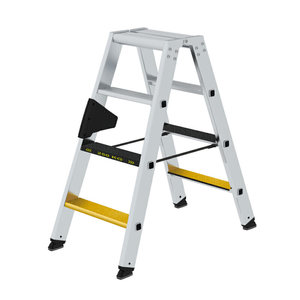 Günzburger Steigtechnik Stufen-Stehleiter 250 kg beidseitig begehbar mit clip-step R13