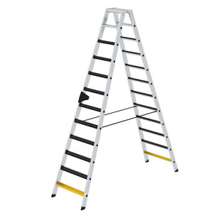 Günzburger Steigtechnik Stufen-Stehleiter beidseitig begehbar mit clip-step R13