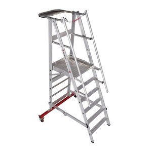 Euroline Alu-Podestleiter, fahr- und klappbar Nr. 32777