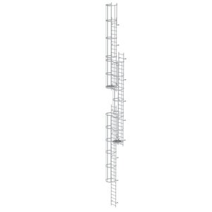 Günzburger Steigtechnik Mehrzügige Steigleiter mit Rückenschutz (Maschinen) Aluminium blank 16,32m