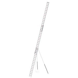 Günzburger Steigtechnik Seilzugleiter 3-teilig DIN EN 1147 mit Stützen 3x17 Sprossen