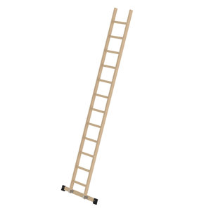 Günzburger Steigtechnik Sprossen-Anlegeleiter Holz mit Traverse