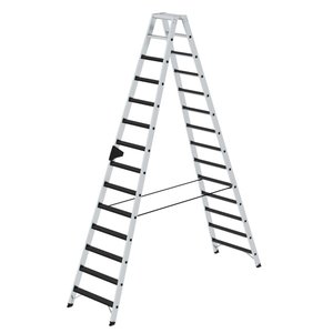 Günzburger Steigtechnik Stufen-Stehleiter beidseitig begehbar mit clip-step R13