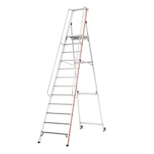 Hymer Plattformleiter R13 mit Kipprollen und langem Handlauf