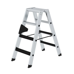 Günzburger Steigtechnik Stufen-Stehleiter beidseitig begehbar mit clip-step