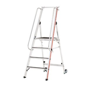 Hymer Plattformleiter R13 mit Kipprollen und langem Handlauf