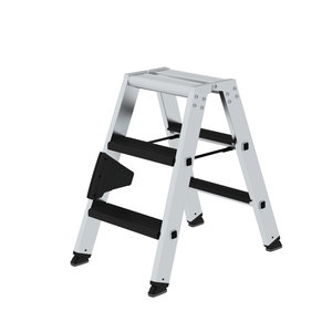 Günzburger Steigtechnik Stufen-Stehleiter beidseitig begehbar mit clip-step relax