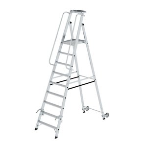 Günzburger Steigtechnik Plattformleiter mit Rollen und Griff