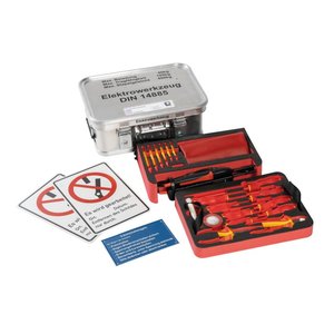 Günzburger Steigtechnik Kasten mit Einlagen und Inhalt "Elektrowerkzeugsatz" Größe 4