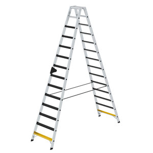 Günzburger Steigtechnik Stufen-Stehleiter beidseitig begehbar mit clip-step R13