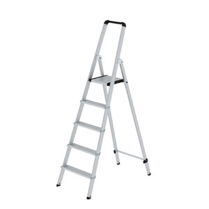 Günzburger Steigtechnik ML Stufen-Stehleiter einseitig begehbar Aluminium eloxiert