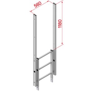 Hymer Ausstieg gerade, Breite 560 mm, Alu