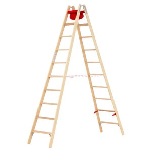 Hymer Holz-Stufenstehleiter, beidseitig begehbar