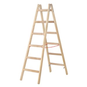 Hymer Holz-Sprossenstehleiter, beidseitig begehbar