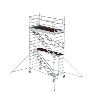 Günzburger Steigtechnik Rollgerüst 1,35 x 3,0 m mit Schrägaufstiegen & Ausleger