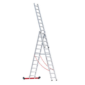 Euroline Alu-Mehrzweckleiter 3-teilig Nr. 30778, rollbar