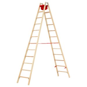 Hymer Holz-Stufenstehleiter, beidseitig begehbar