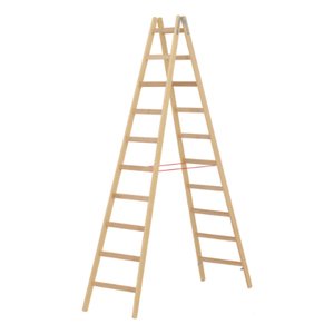 Hymer Holz-Sprossenstehleiter, beidseitig begehbar