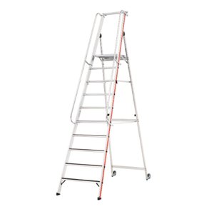 Hymer Plattformleiter R13 mit Kipprollen und langem Handlauf