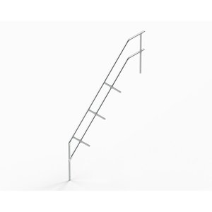 Euroline Treppen-/Podestgeländer für Podesttreppe Nr. 511 mit 45 Grad