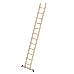 Günzburger Steigtechnik Sprossen-Anlegeleiter Holz mit Traverse